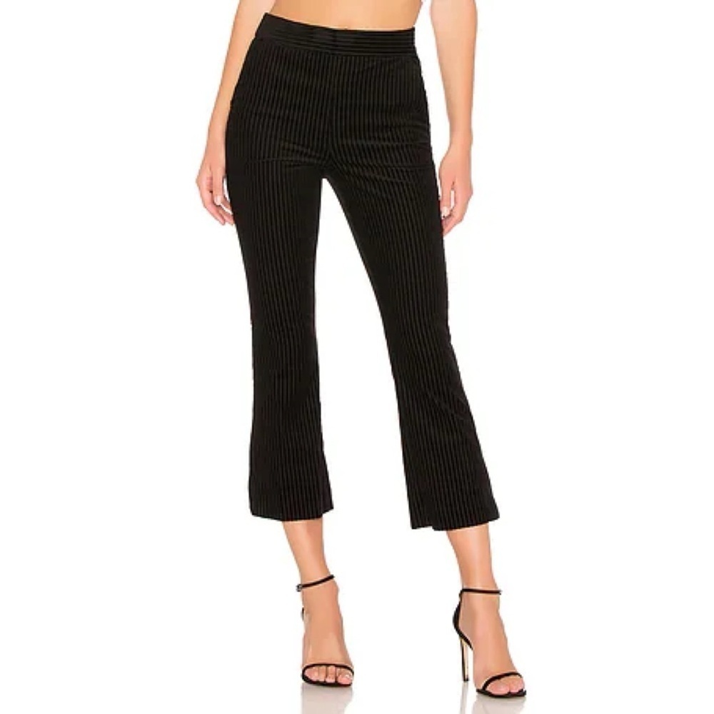 NWOT Frame Variegated Slit Pant Black Velour Corduroy - Size 8